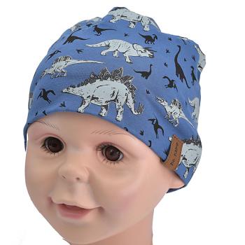 Baby Kids 55-57 size Wendemütze Dinos blau